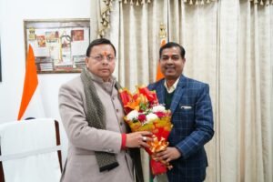 मुख्यमंत्री से रानीपुर (हरिद्वार) विधानसभा क्षेत्र से  विधायक श्री आदेश चौहान ने भेंट की